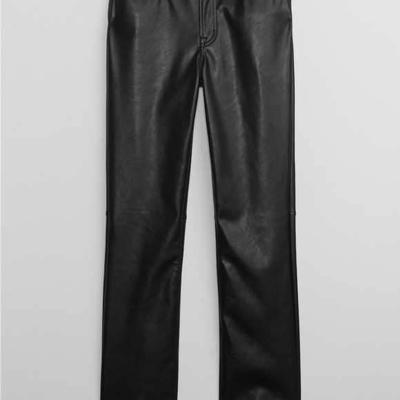 Woman’s Gap Faux leather vintage slim high rise pants. Size 32/ 14 Regular Black - Picture 2 of 14